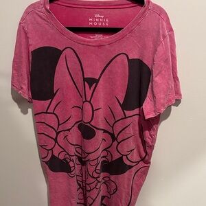 Disney Minnie Mouse Graphic Tee in Pink and Black